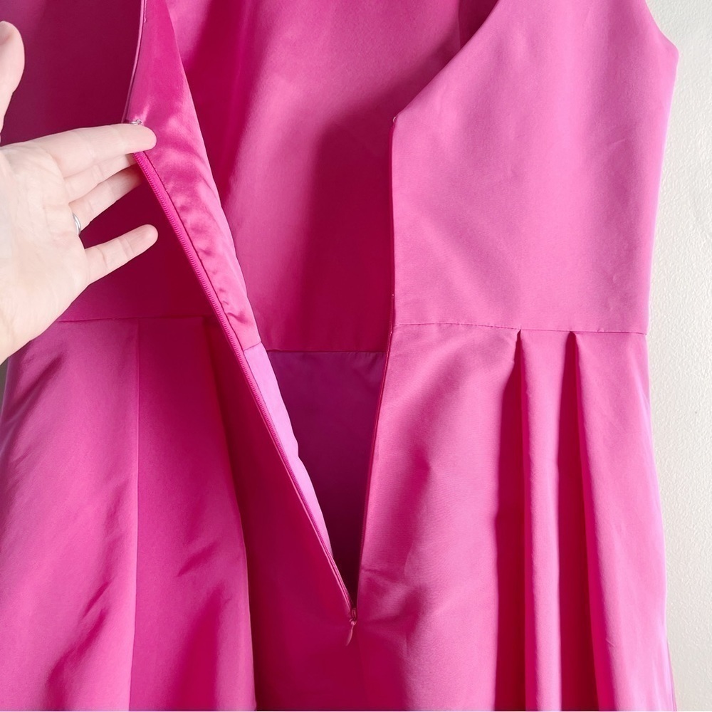 Frascara 100% Silk Fit & Flare Hi-Lo Formal Midi Dress in Magenta Pink, Size‎ 14 - Picture 11 of 12